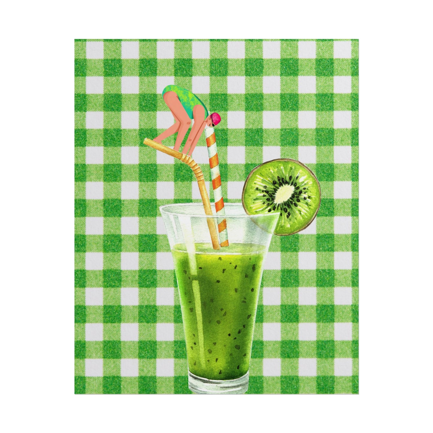 Fresh Kiwi Drink Rolled Poster - Perfect for Summer Decor and Home Vibes