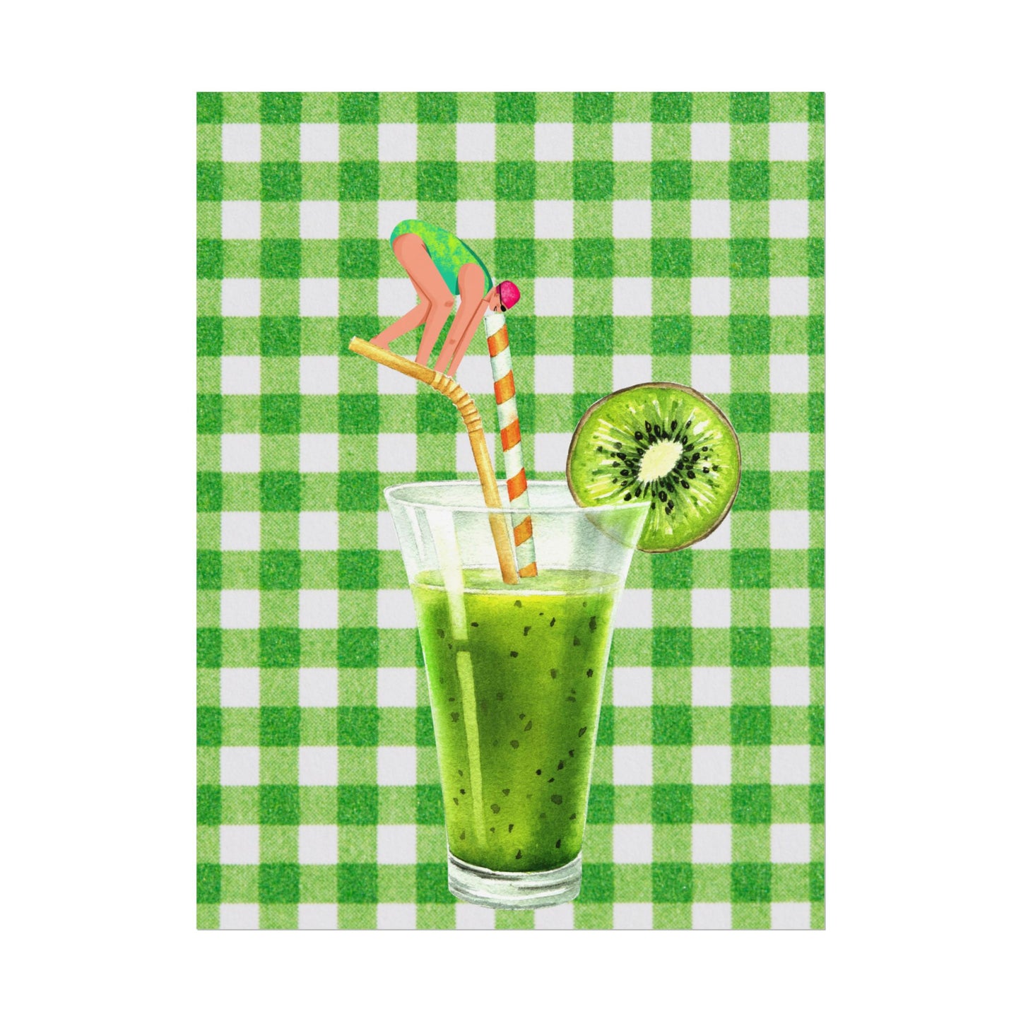 Fresh Kiwi Drink Rolled Poster - Perfect for Summer Decor and Home Vibes