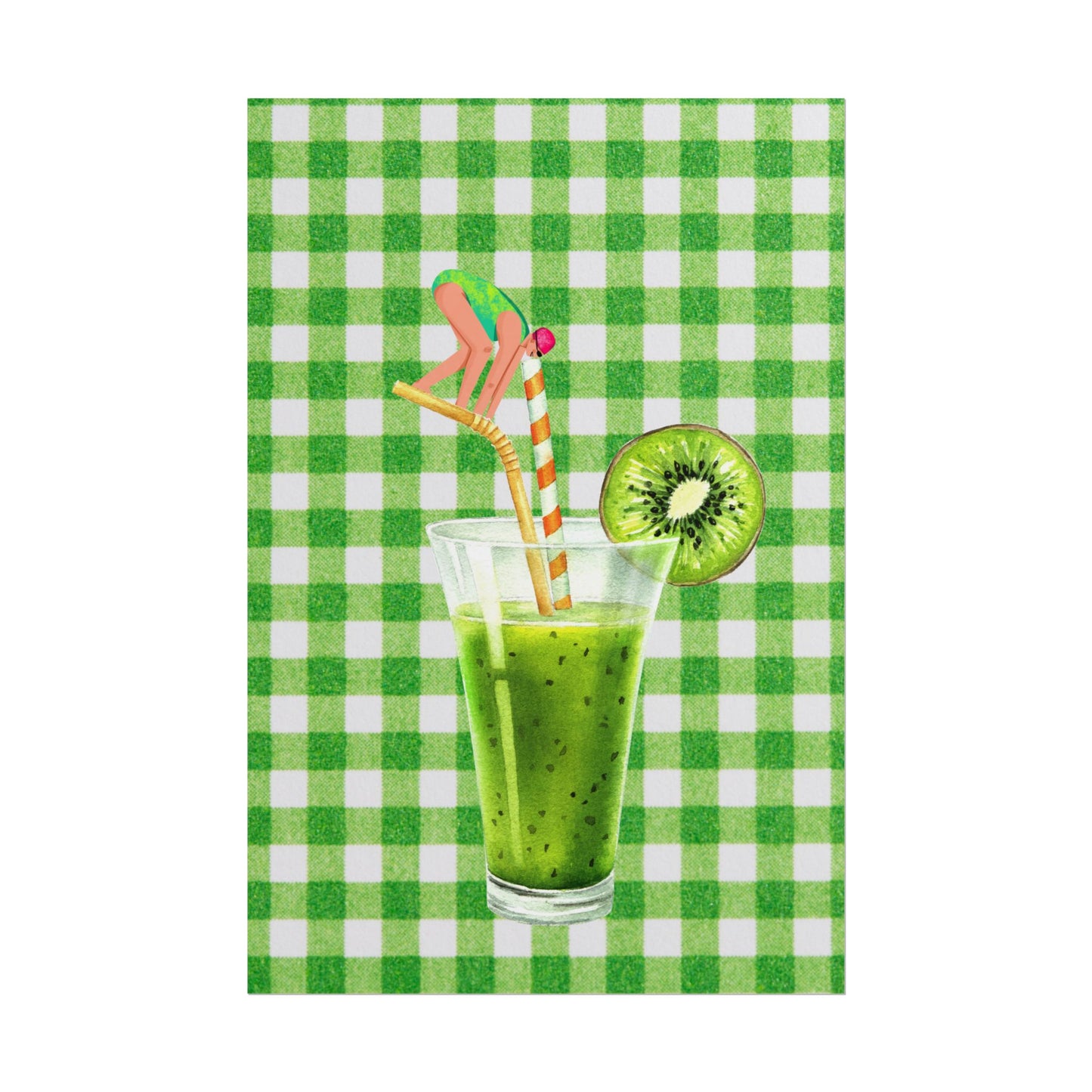 Fresh Kiwi Drink Rolled Poster - Perfect for Summer Decor and Home Vibes