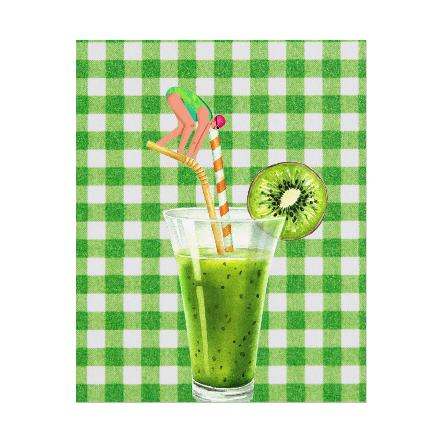 Fresh Kiwi Drink Rolled Poster - Perfect for Summer Decor and Home Vibes