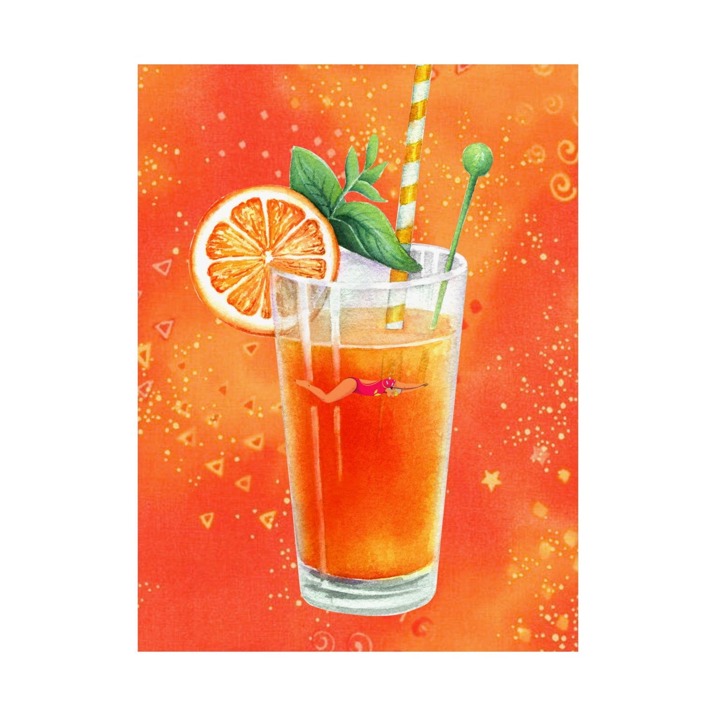 Sun-Kissed Spritz – Tangerine Themed Cocktail Poster