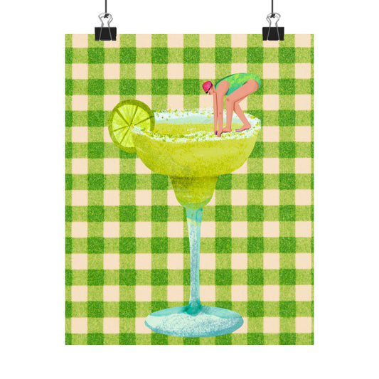 Lush Lime Fizz- Lime Green Cocktail Theme Poster