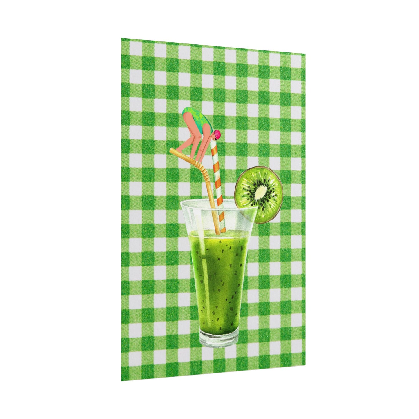 Fresh Kiwi Drink Rolled Poster - Perfect for Summer Decor and Home Vibes