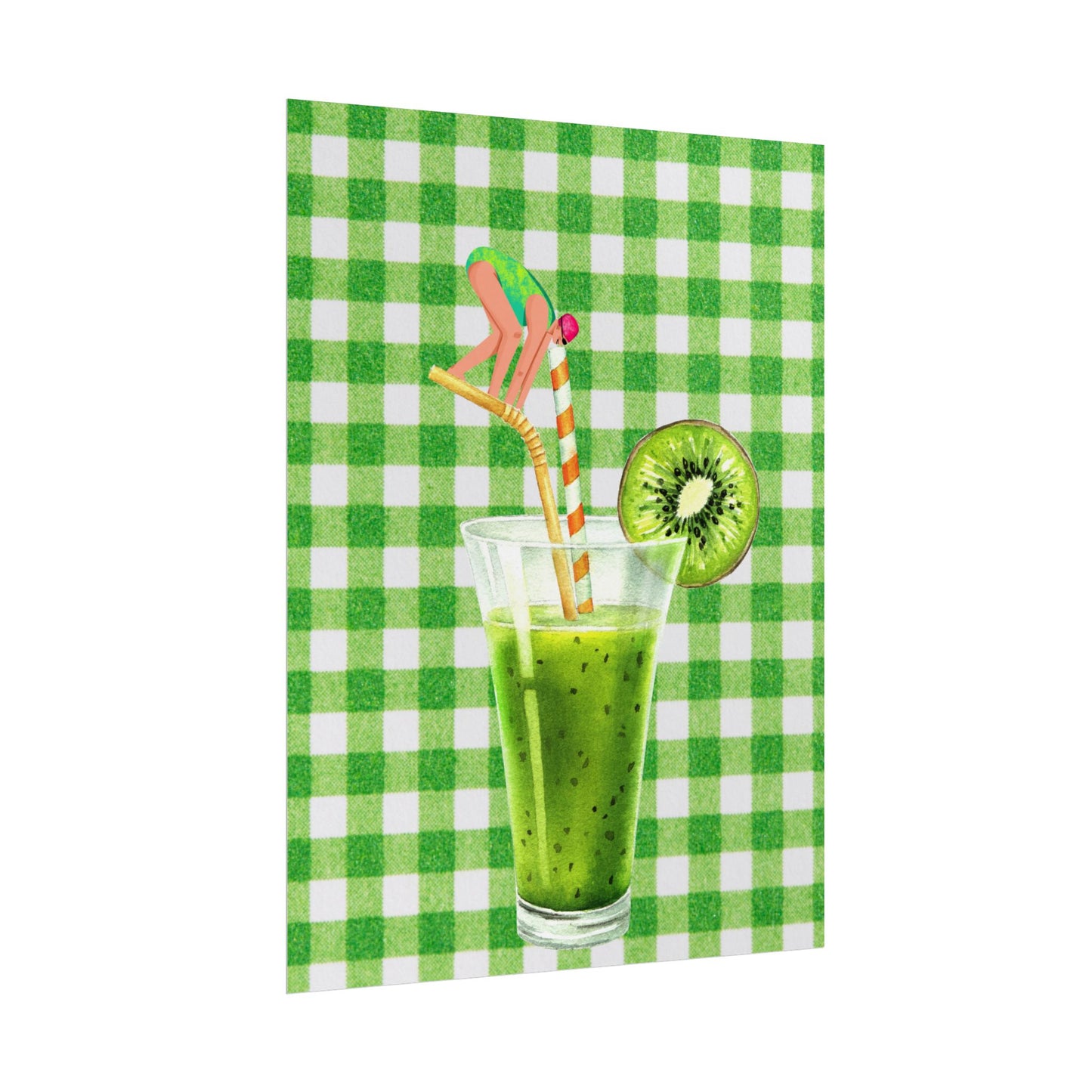 Fresh Kiwi Drink Rolled Poster - Perfect for Summer Decor and Home Vibes