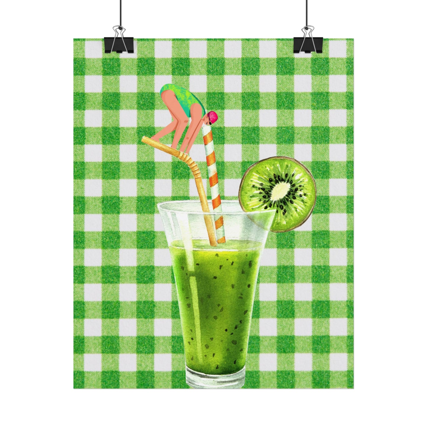 Fresh Kiwi Drink Rolled Poster - Perfect for Summer Decor and Home Vibes