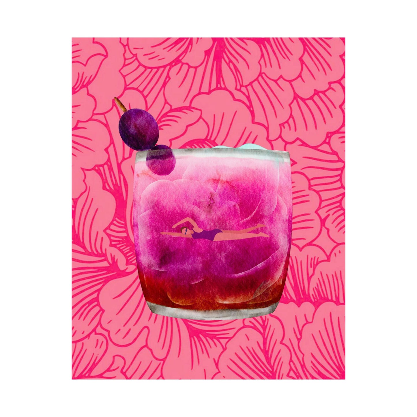 Rosé Reverie- Pink Cocktail Theme Poster