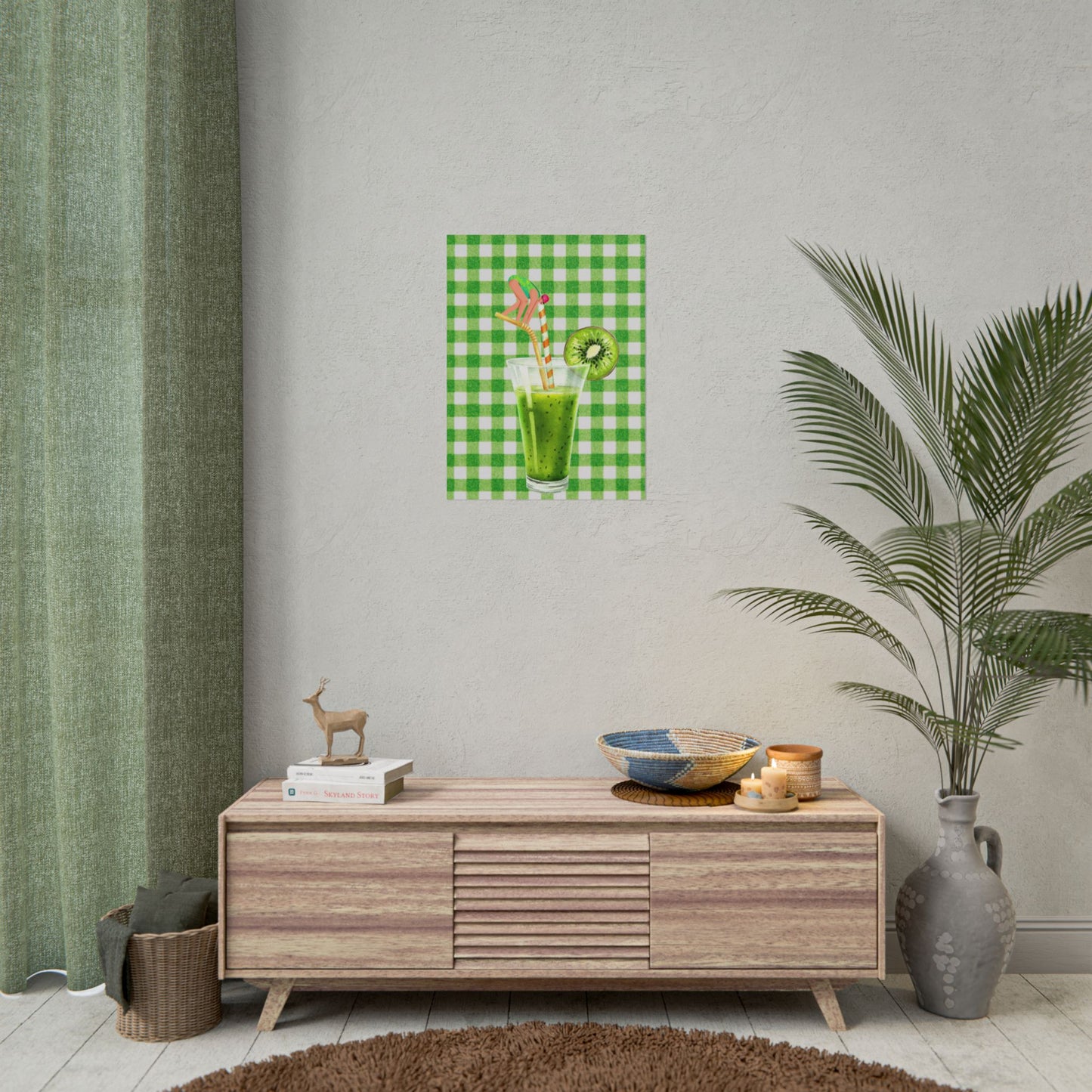 Fresh Kiwi Drink Rolled Poster - Perfect for Summer Decor and Home Vibes