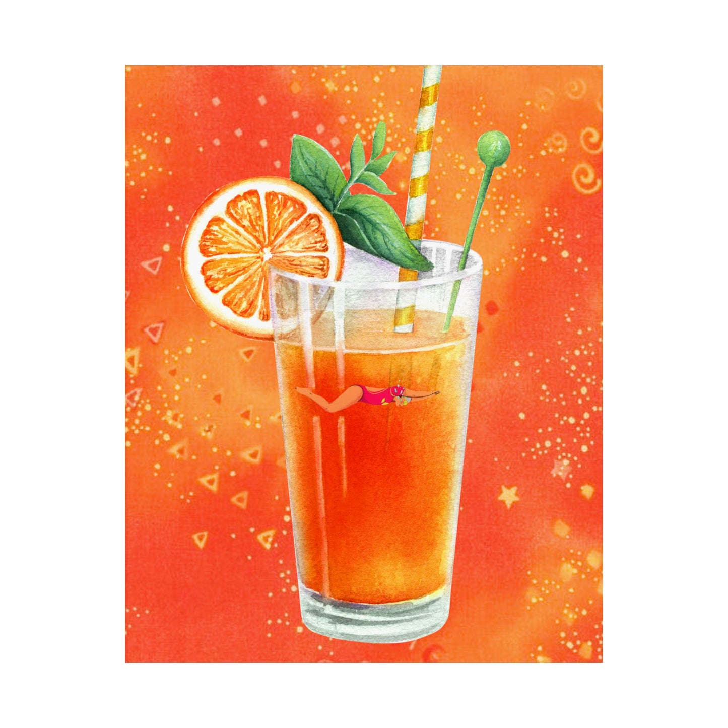 Sun-Kissed Spritz – Tangerine Themed Cocktail Poster