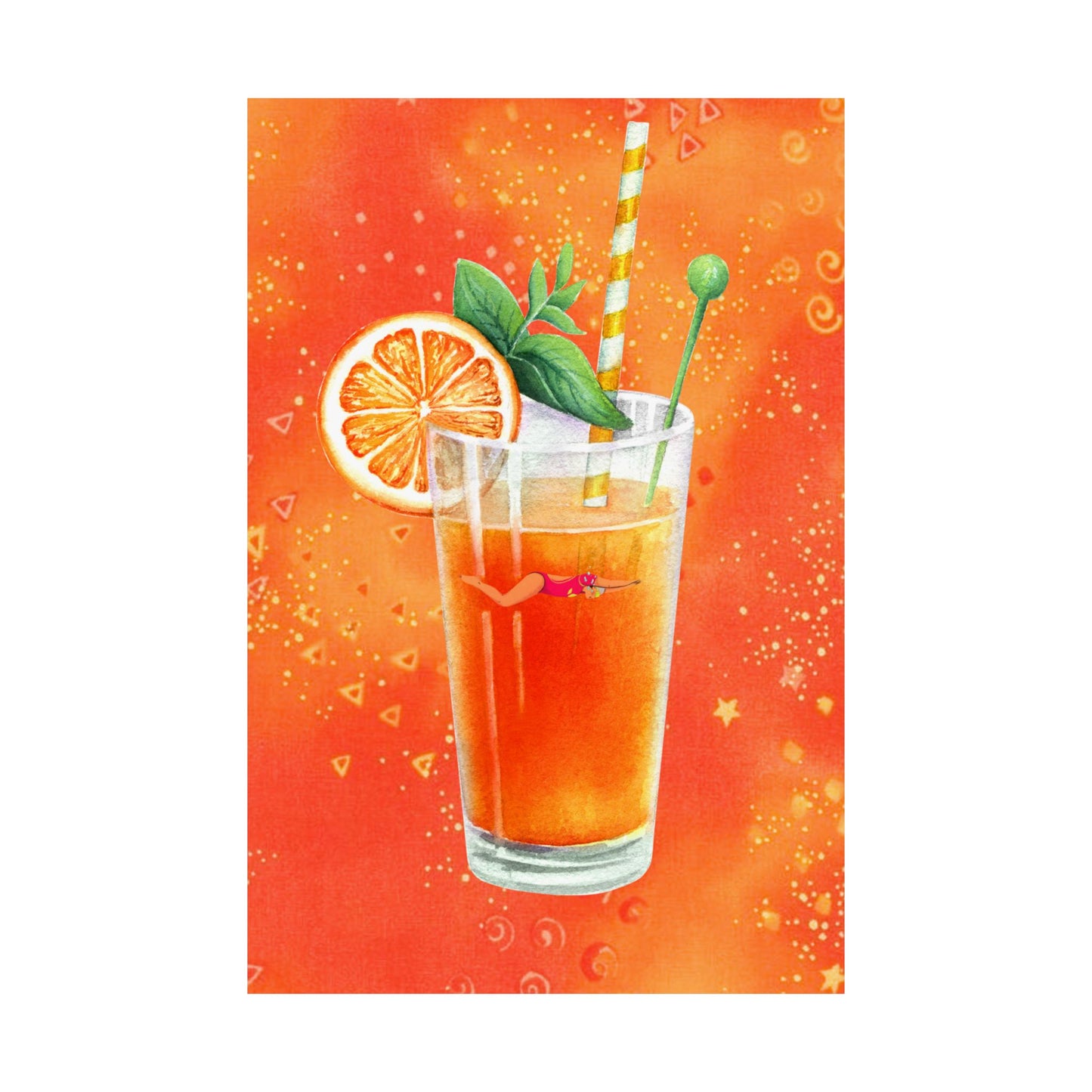 Sun-Kissed Spritz – Tangerine Themed Cocktail Poster