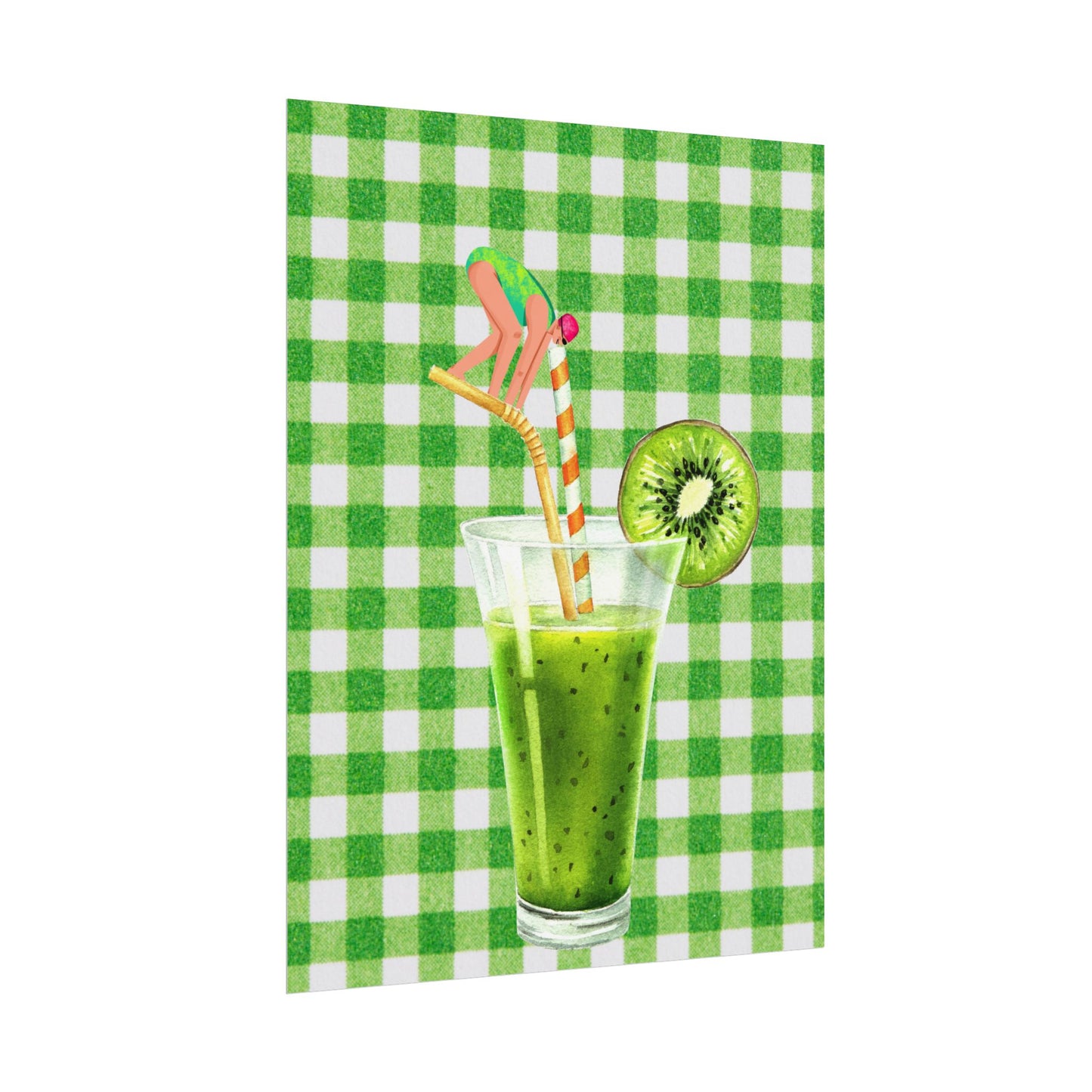 Fresh Kiwi Drink Rolled Poster - Perfect for Summer Decor and Home Vibes