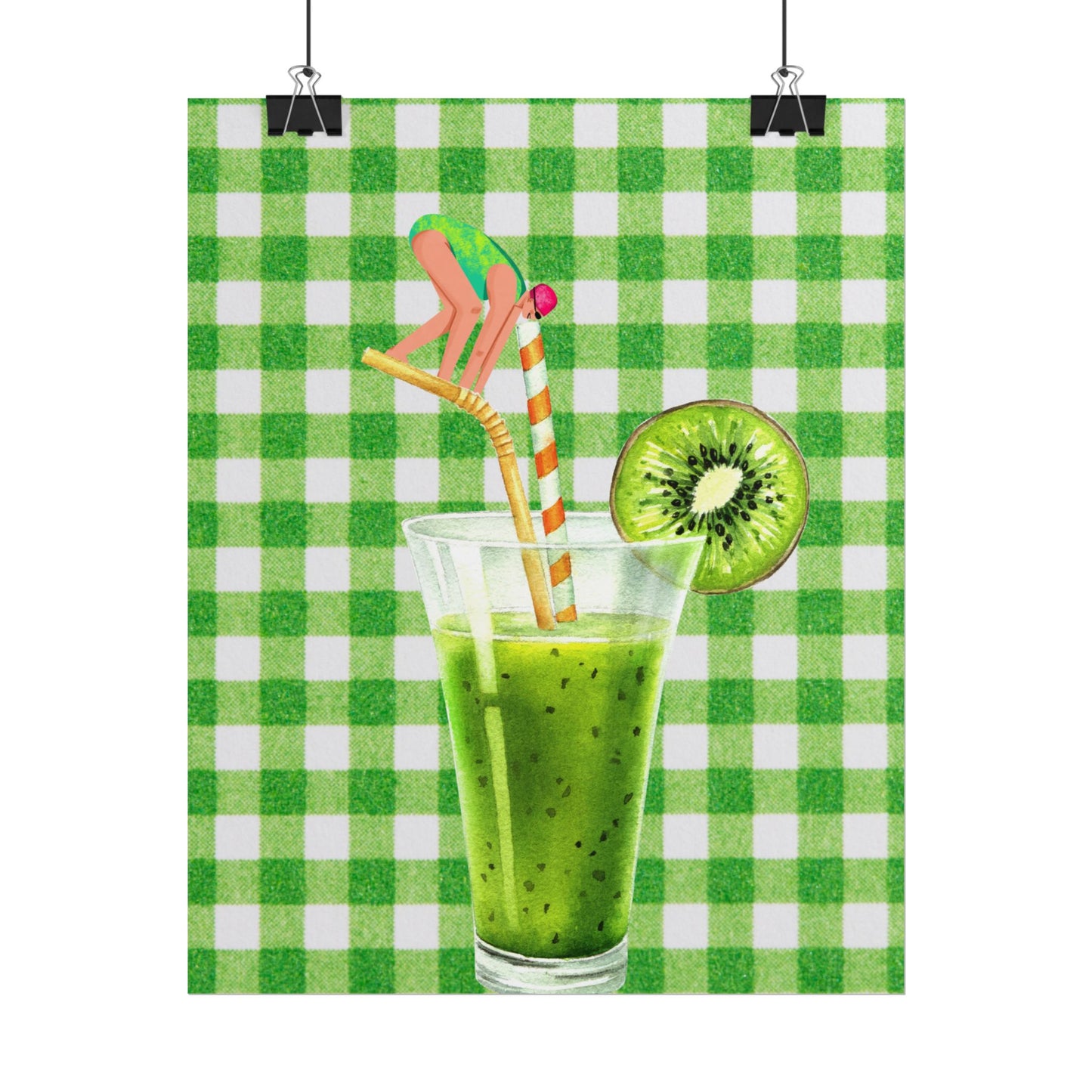 Fresh Kiwi Drink Rolled Poster - Perfect for Summer Decor and Home Vibes