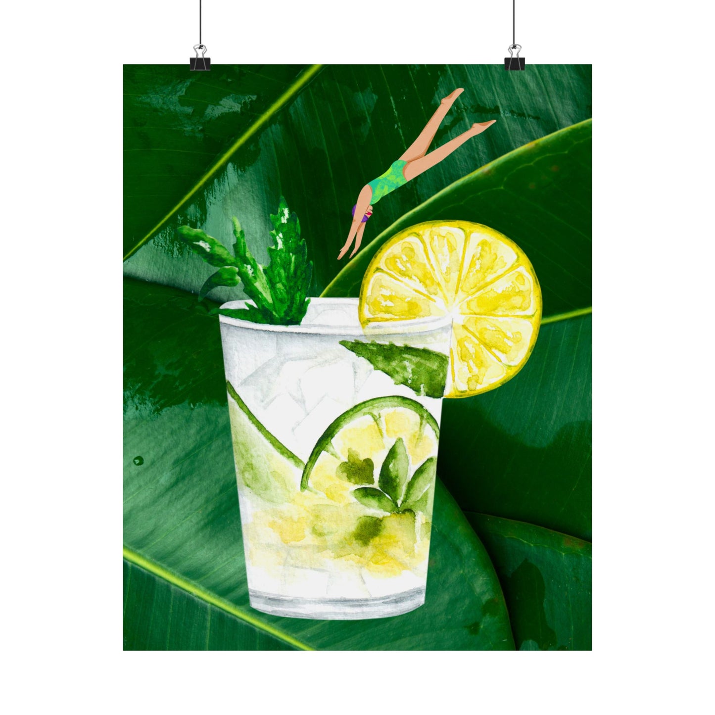 Emerald Elixir- Green Cocktail Theme Poster