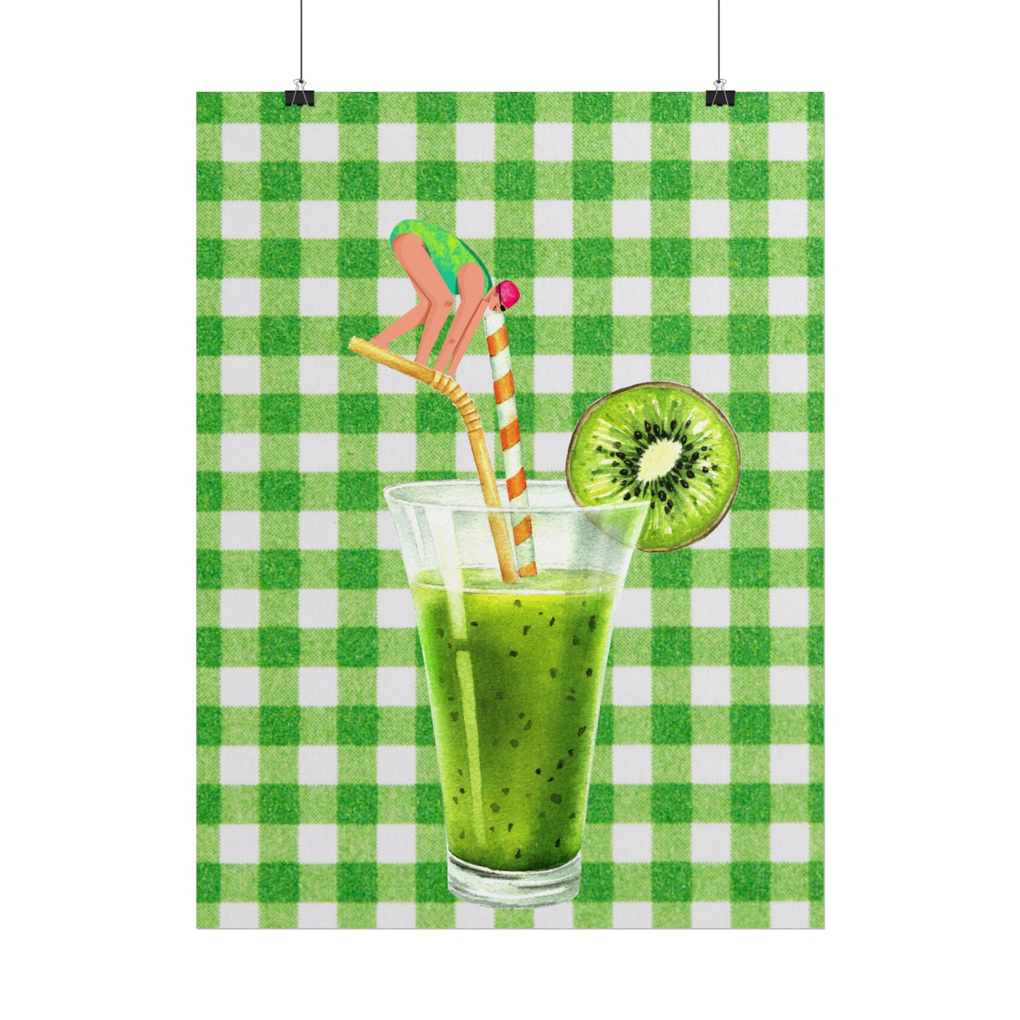 Fresh Kiwi Drink Rolled Poster - Perfect for Summer Decor and Home Vibes