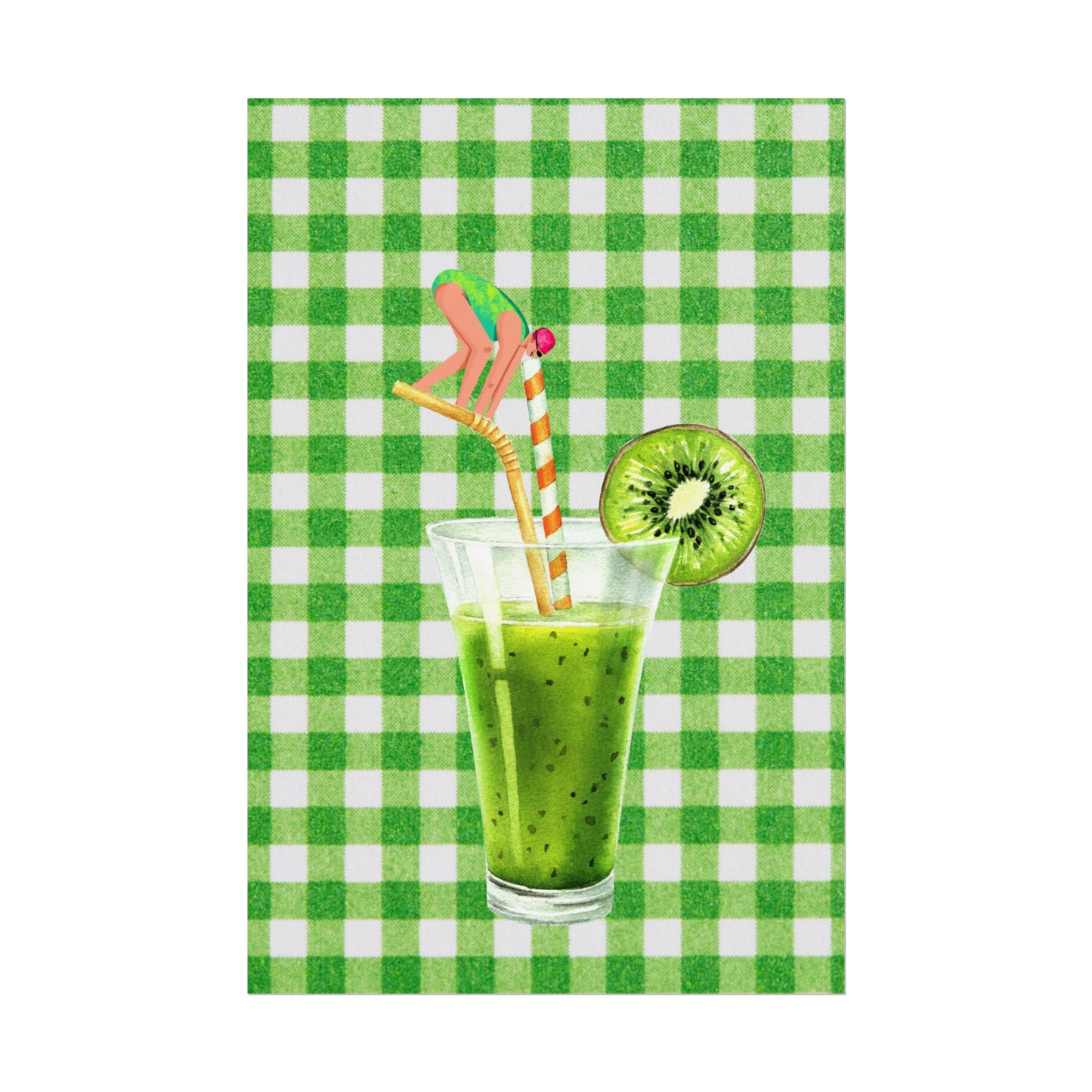 Fresh Kiwi Drink Rolled Poster - Perfect for Summer Decor and Home Vibes