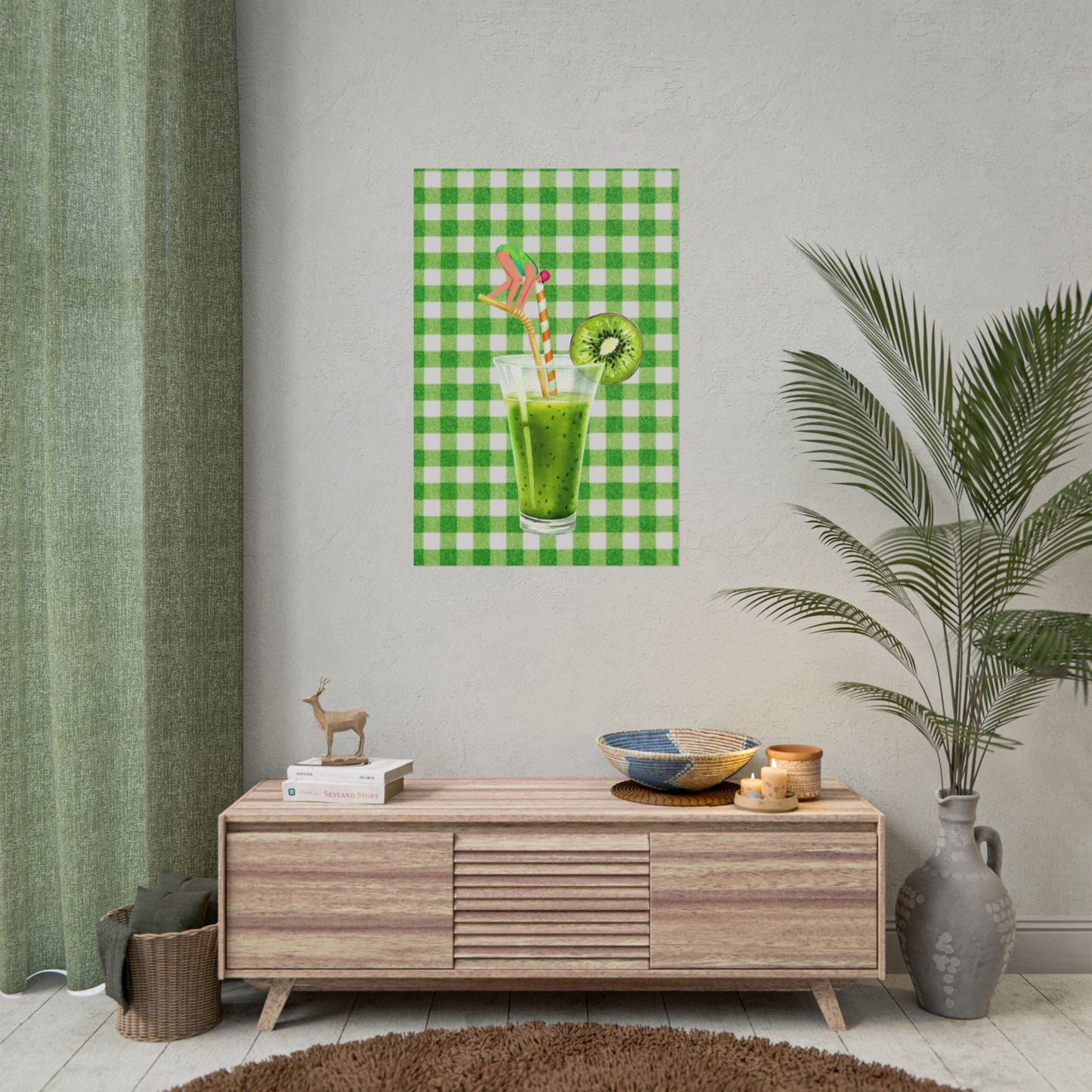 Fresh Kiwi Drink Rolled Poster - Perfect for Summer Decor and Home Vibes