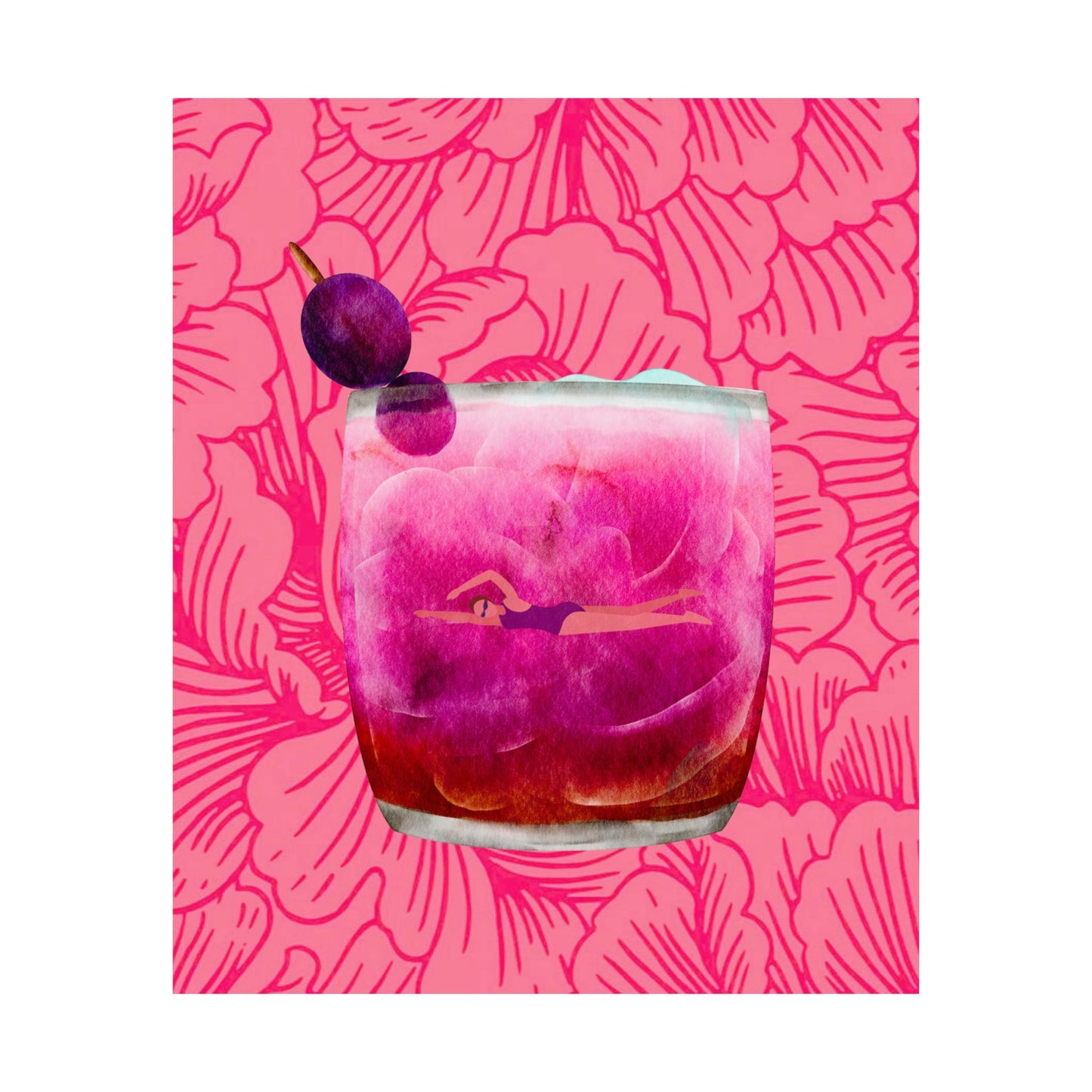 Rosé Reverie- Pink Cocktail Theme Poster