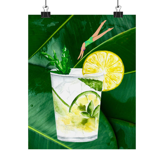 Emerald Elixir- Green Cocktail Theme Poster